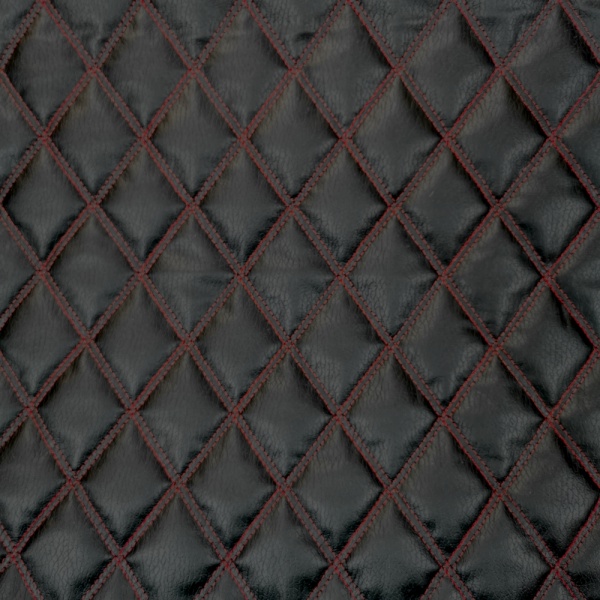 Black Quilted Leatherette (Red)